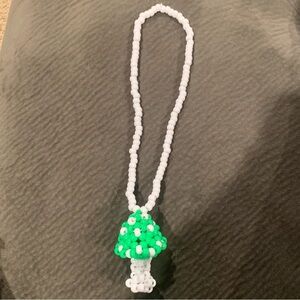 Hot Topic Green and White Mushroom Jewelry Necklace